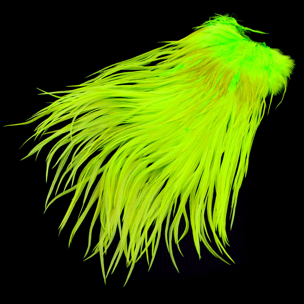 Hareline Flat Wing Saddles Fly Tying Chartreuse