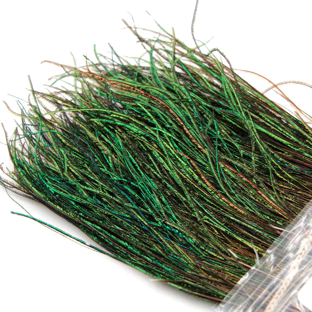 Strung Peacock Herl For Fly Tying - Natural Feathers, 5-7 Inches Long, By Hareline