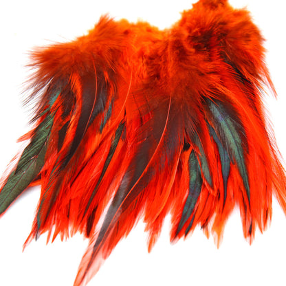 Badger Saddle Hackle Hot Orange