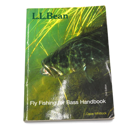 Book titled 'Fly Fishing for Bass Handbook' by L.L. Bean with a fish on the cover.