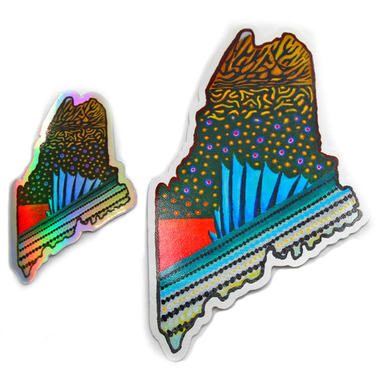 Maine Brook Trout Striped Bass Fishing Sticker