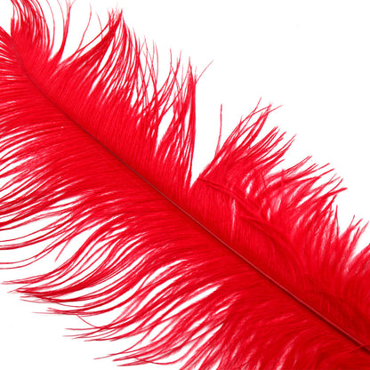 Extra Large Ostrich Plumes Red