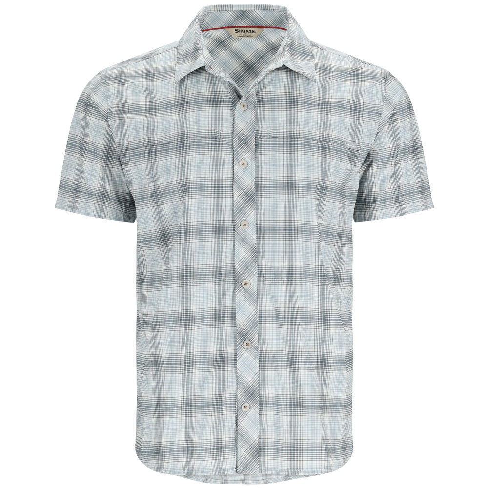 Simms Stone Cold Shirt Steel Blue Storm Ombre Plaid