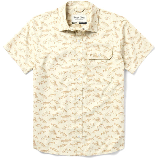 Duck Camp Performance Short Sleeve Shirt Sand Dollar Coastal Frenzy