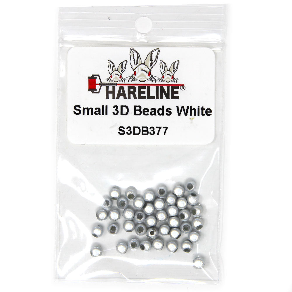 Hareline 3D Beads White