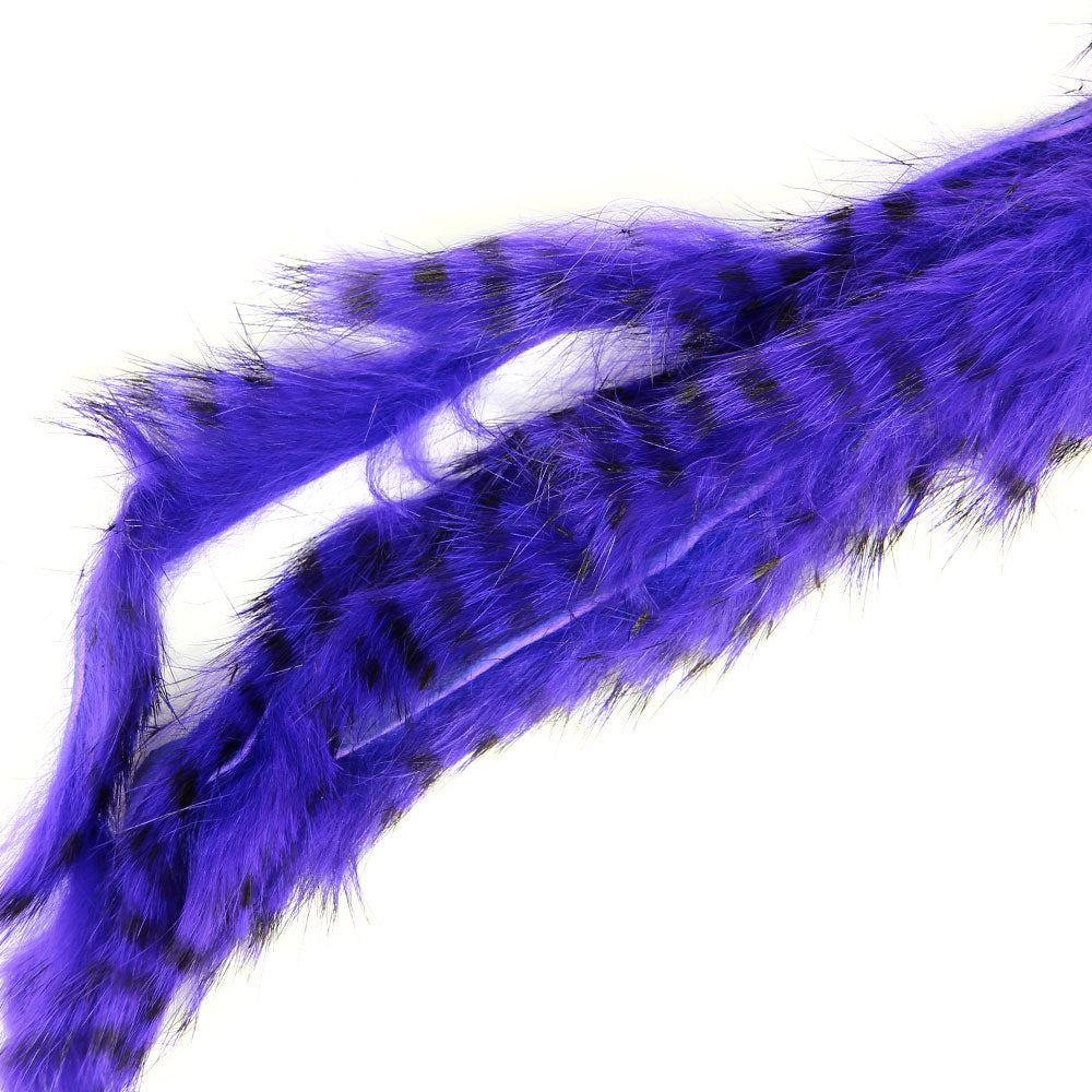 Black Barred Rabbit Zonker Strips Bright Purple
