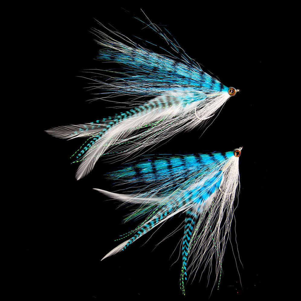 Art Of Flies Saltwater Mackerel Fly – 2/0 Hook, 12cm, Blue Silver Clouser, 4 Pack