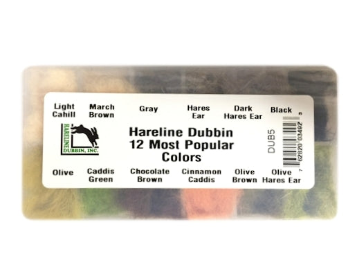 Hareline Dubbin Dispenser - 12 Most Popular Colors