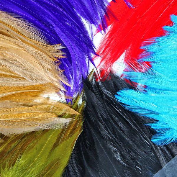 Strung Saddle Hackle Feathers