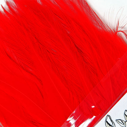 Strung Saddle Hackle Red