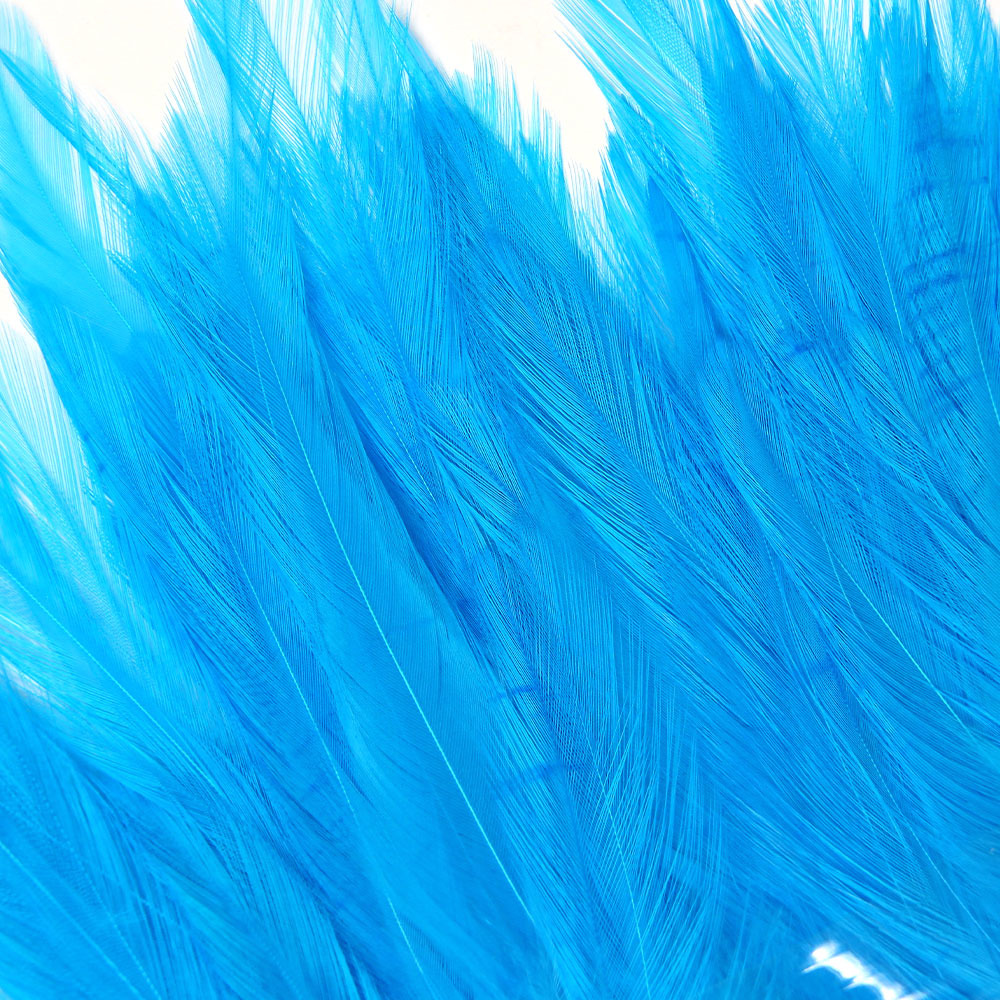 Strung Saddle Hackle Silver Doctor Blue